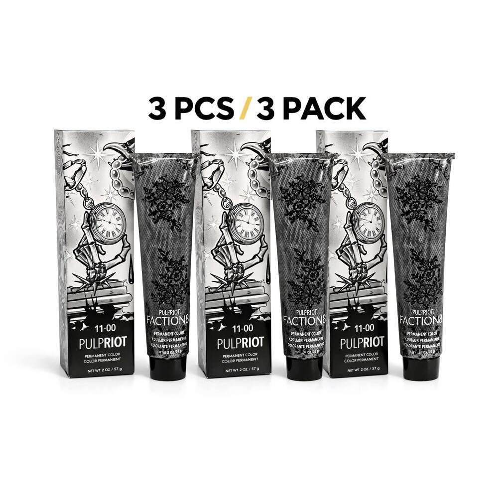 Pulp Riot Faction8 Permanent Hair Color 11-00 2oz / 57g 3 PCS / 3 Pack